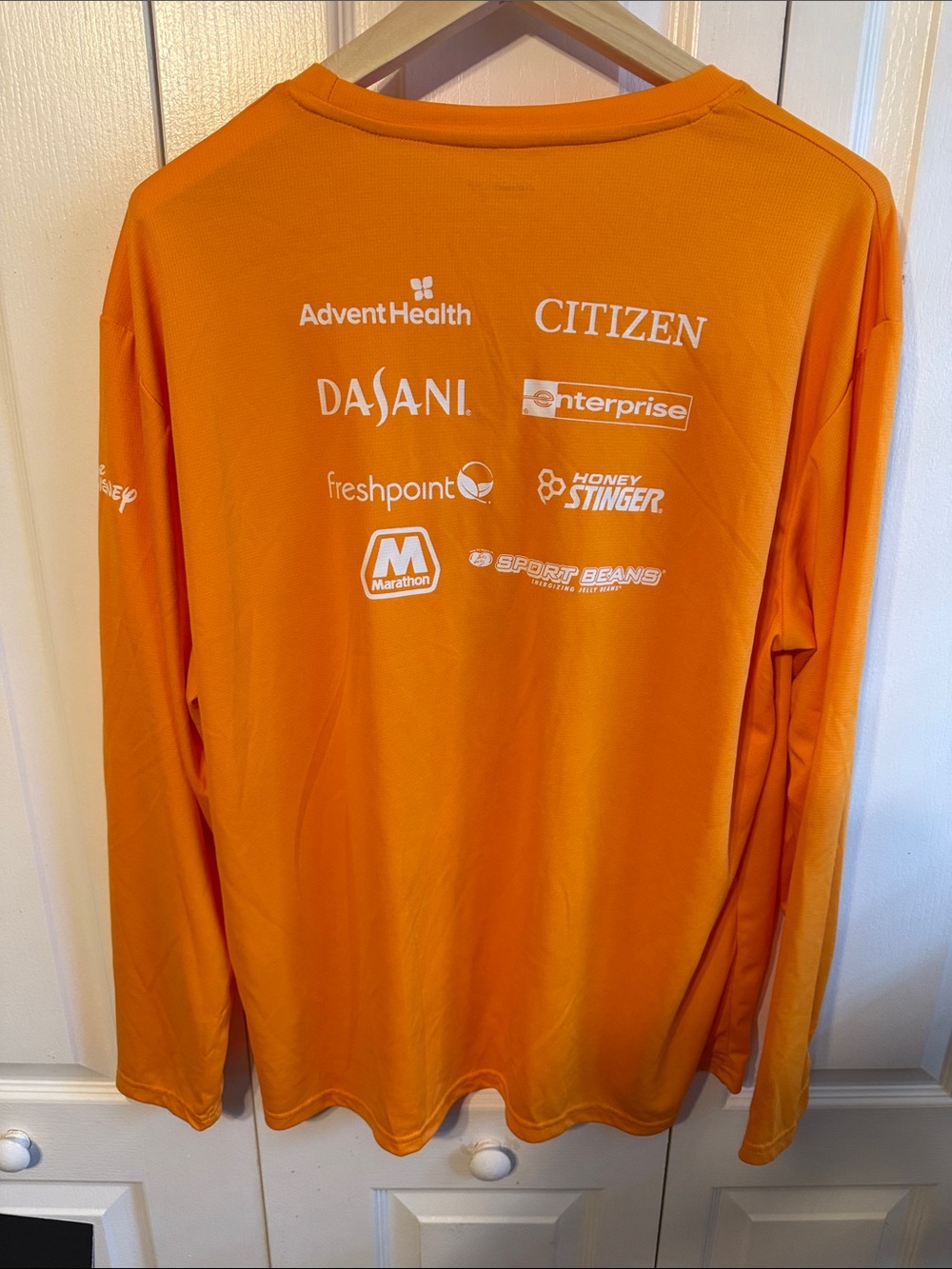Disney Orange Long Sleeve 10K Chip 'n' Dale Race Shirt - Picture 3 of 3
